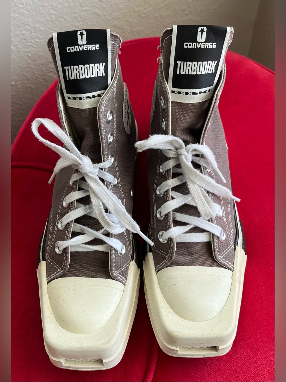 Authentic Rick Owens DRKSH Converse Lace-up Turbo Canvas Sneakers